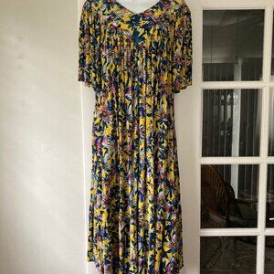Go Softly Patio Pullover House Dress Rayon Mumu  Large